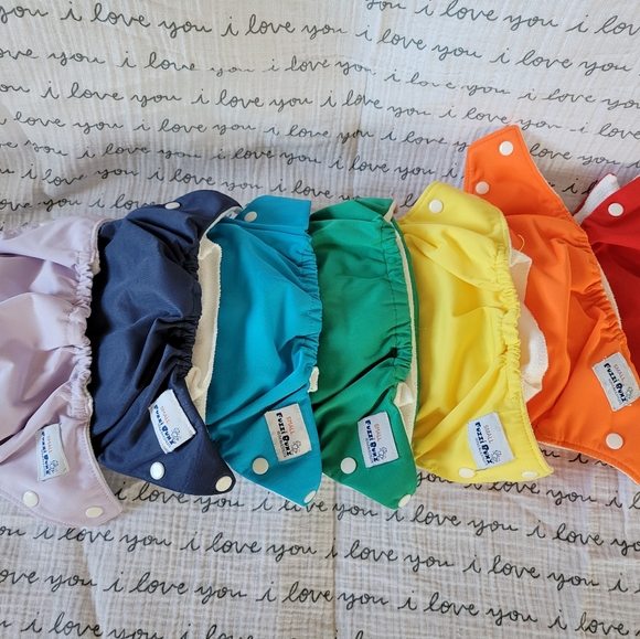 Sold - Rainbow Lot of 7 FuzziBunz Cloth Diapers Size Small - Picture 2 of 6